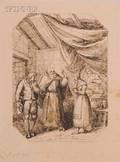 Lot of Three Drawings Attributed to Baldassare Calamai Italian 17871851 Interior Scene