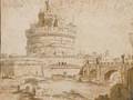 Continental School 18th Century View of the Castel SantAngelo Rome