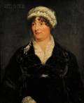 School of Sir Thomas Lawrence British 17691830 Portrait of a Lady in a Lace Bonnet and Black Dress