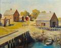 American School 20th Century Farm Landscape
