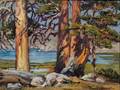 Eugene Pierre Franquinet American 18751940 Landscape with Redwoods Five Lakes Basin Sierra Nevada California