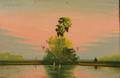 Johnny Daniels American 20th Century Herons at Sunset  A Florida Landscape