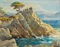 American School 20th Century Lone Cypress  A Point Lobos California Landscape