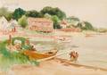 Henry Webster Rice American 18531934 Lot of Two Harbor Views