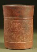 PreColumbian Incised Pottery Cylinder