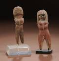 Two PreColumbian Pottery Female Figures