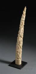 African Carved Ivory Tusk