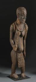 Rare African Carved Wood Commemorative Statue