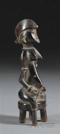 African Carved Wood Female Figure