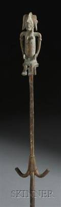 African Brass and Iron Staff