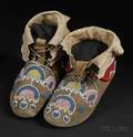 Northern Plains Beaded Hide Moccasins
