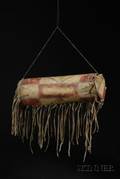 Northern Plains or Plateau Polychrome Parfleche Cylinder