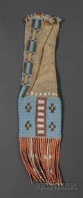 Central Plains Beaded and Quilled Hide Pipe Bag