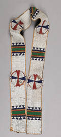Native American beaded hide sash late 19th c