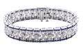 Ladies 14k White Gold Diamond  Sapphire Bracelet