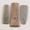 Three fine banded slate single hole pendants