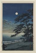 Hasui Spring Moon at Ninomiya Seashore