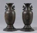 Pair of Bronze Vases