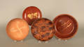 Four redware platesbowls