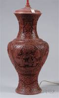 Carved Cinnabar Vase