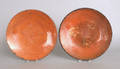 Two redware chargers