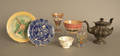 Miscellaneous tableware to include 2 enamel decorated glasses