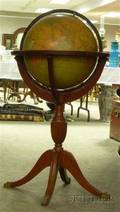 Replogle Library Globe on Mahogany Stand