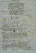 Framed 1757 Act Regulating Province of MassachusettsBay in New England Townships Choice of Town Officers and