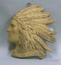 Edison Cement Cast Stone Native American Profile Trade Sign