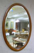 Oval Inlaid Mahogany Mirror