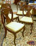 Set of Four Empire Mahogany and Mahogany Veneer Side Chairs