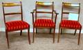 Set of Six Regency Brass Inlaid Mahogany and Rosewood Veneer Dining Chairs