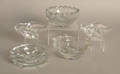Four Daum Nancy colorless glass bowls