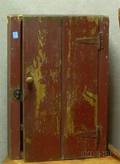 Redpainted Wooden Wall Cabinet