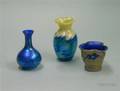 Three Small Contemporary Art Glass Vases