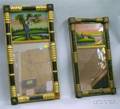 Two Giltwood and Partialebonized Splitbaluster Mirrors with Reversepainted Glass Tablets