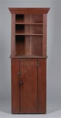 Redpainted Slant Stepback Cupboard