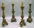 Two Pairs of Baroquestyle Pricket CandlestickLamps