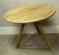 Circulartop Wooden Cricket Table with Splay Legs and a Late Victorian Armchair