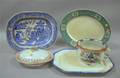 Five Pieces of English Transfer Decorated Ironstone