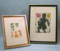 Two Framed Etchings Of the Earth and Mezzogiorno Dolce by David A Bumbeck American b 1940