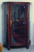 Empirestyle Mahogany and Mahogany Veneer Bowed Glass China Cabinet