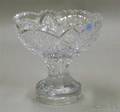 Colorless Cut Glass Compote