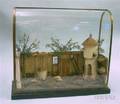 Glass Archtop Cased Mixedmedia Tropical Barnyard Diorama