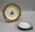 Two Metalmounted Staffordshire Transfer Decorated Warming Plates