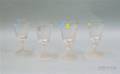 Four Colorless and Frosted Lion Decorated Wine Glasses
