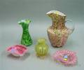 Five Pieces of Cased and Colored Glass