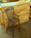 Pine Blanket Chest and a Childs Painted Windsor High Chair