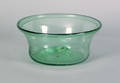 American free blown green aqua glass milk pan ca 1840