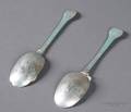 Near Pair of Early Silver Trefid Spoons
